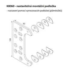 KZ - nastavitelná montážní podložka pro závěs K8060