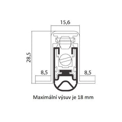 CO - 1800 XNS PRAHOVÁ PRODLUŽOVACÍ LIŠTA