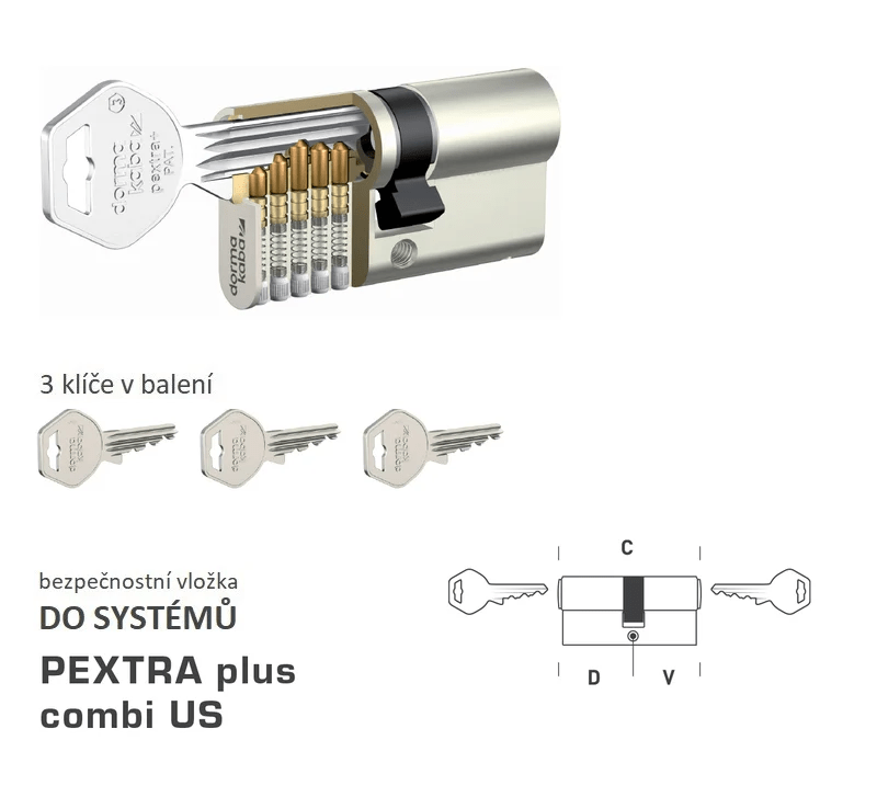 DK - PEXTRA Plus Combi Us - Systémové bezpečnostní vložky - BT3