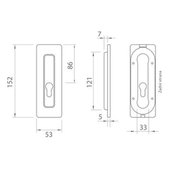 TI - Mušle pro posuvné dveře - 4181 5S - PZ - Mušle a kliky pro posuvné dřevěné dveře