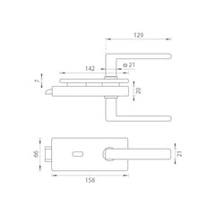 TI - LOCK na sklo s klikou SONIA 4025 - BB - Zámky na skleněné dveře