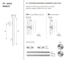 FT - Kód rukojeti K41S 40x10 mm UN PCS - rovné