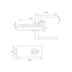 MP - UNIQUE R8 - GLASS LOCK s PINA rukojetí - bez zadního otevírání - Zámky na skleněné dveře