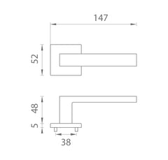 AS - TILIA - HR 5S - Kliky na hranatých rozetách