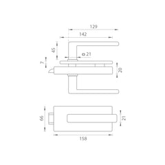TI - zámek pro sklo s držadlem Sonia 4014 - bez díry - zámky pro skleněné dveře