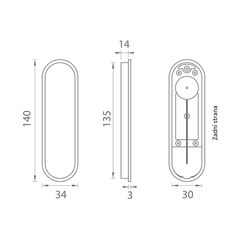 PR - Mušle bez otvoru 2648Z - Mušle a kliky pro posuvné dřevěné dveře