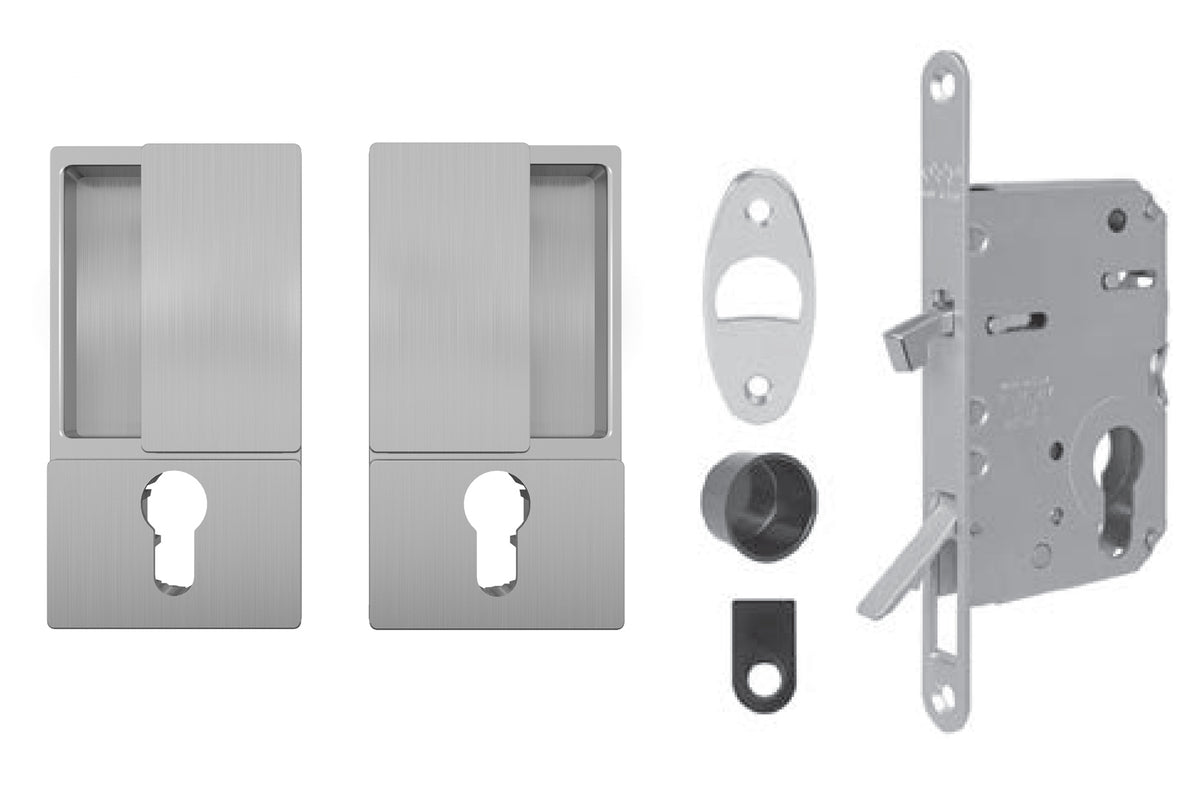 AGB - Sada pro posuvné dveře WAVE - HR PZ - skořepiny a kliky pro posuvné dveře