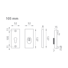 AXA - Atlas2 Plus rozeta Čtvercová rozeta