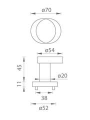 Ti - Sphere Sphere Round Rosette - R 2273