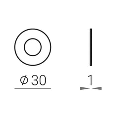 VM - rozeta - R - pod rukojeť 30 mm - kulaté rozety