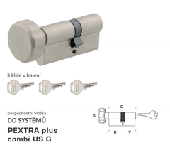 DK - PEXTRA Plus Combi Us G - S tlačítkem - vložky bezpečnosti systému - BT3