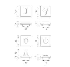 Jako - rozeta Square Rosette - HR 7s