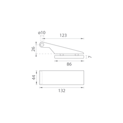 M.P MP - Unique R8 - Horizontální skleněný závěs - pár - vodorovné závěsy a závěsy pro skleněné dveře