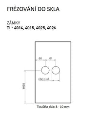 TI - zámek pro sklo s držadlem Sonia 4026 - WC - zámky pro skleněné dveře