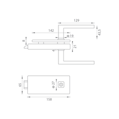 MP - UNIQUE R8 - GLASS LOCK s klikou SULLA - bez zadního otevírání - Zámky na skleněné dveře