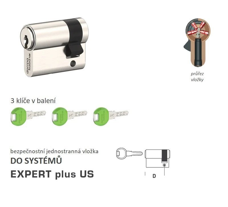 DK - EXPERT plus US jednostranné - Systémové bezpečnostní vložky - BT4