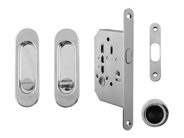 FT - Oválná sada posuvných dveří - WC - skořápky a kliky pro posuvné dveře