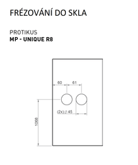 M.P MP - Unique R8 - Protějšek zámku ze skleněných dveří - pulty a pulty pro skleněné dveře