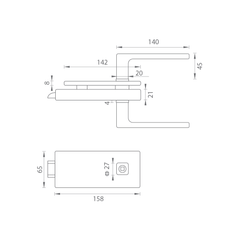 MP - Unikátní R8 - Sklo zámek s rukojetí Stella - bez otevření zadního - zámky pro skleněné dveře