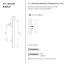 FT - Kód rukojeti K31 25x25 mm ST PC Dveře