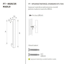 FT - Kód rukojeti K02K 25x25 mm ST PC DOBRÁNÍ DVEŘE