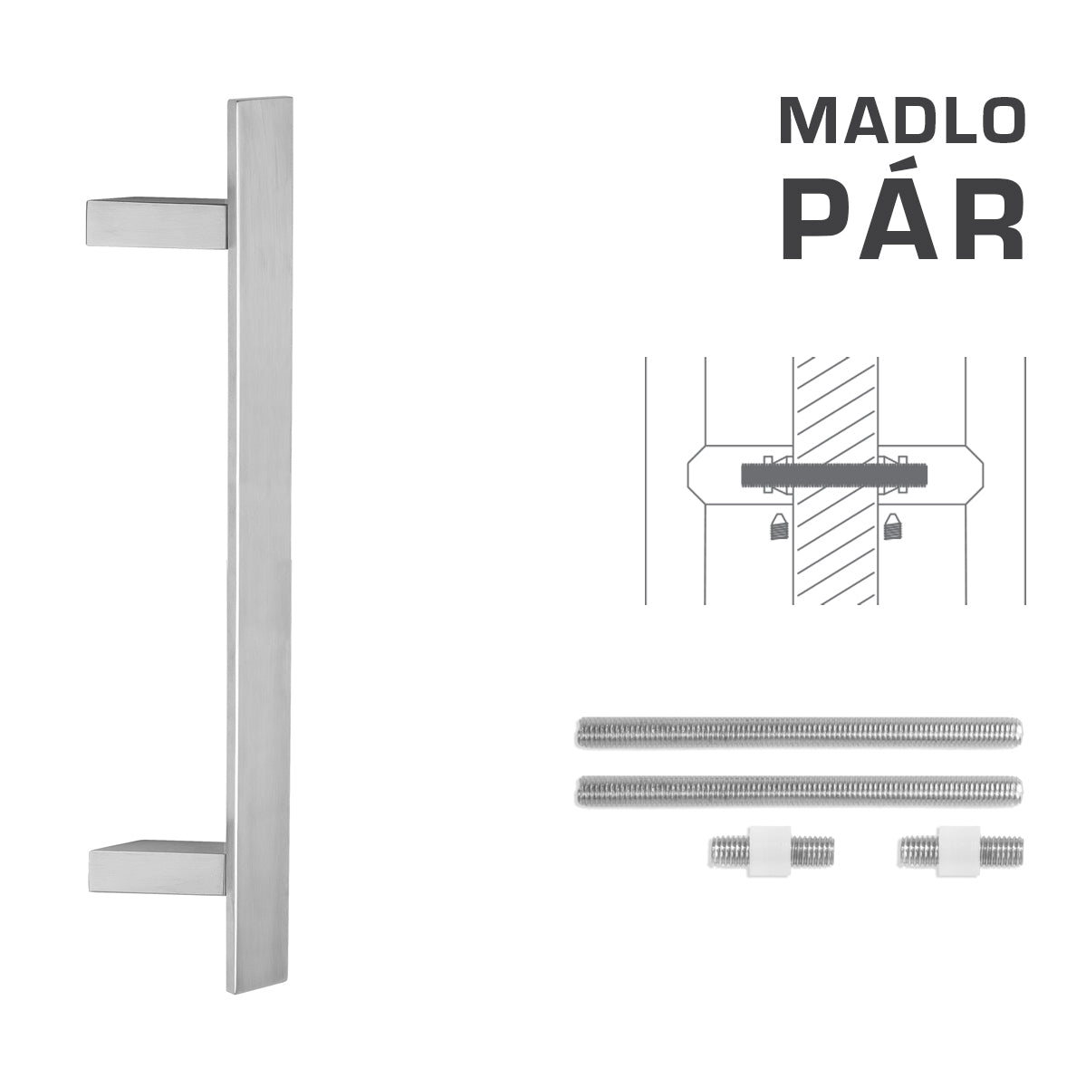 FT - Kód rukojeti K41Z 40x10 mm UN Pár - Square Off -Set Handles