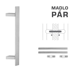 FT - Kód rukojeti K41Z 40x10 mm UN Pár - Square Off -Set Handles