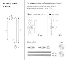 FT - Kód rukojeti K40 40x20 mm OSN