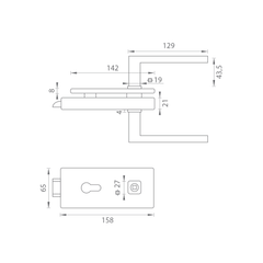 MP - UNIQUE R8 - ZÁMEK GLASS s klikou SULLA - PZ - Zámky na skleněné dveře