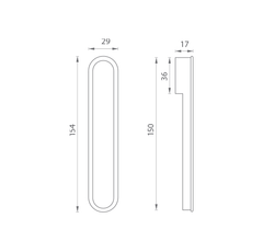 JNF - Popisovač pro přední část posuvných dveří v.16.312 - Shell a kliky pro posuvné dřevěné dveře