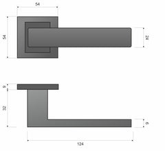 Apollo KAO Titanium 200 - dveřní kování s čtvercovou rozetou