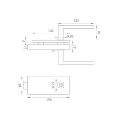 MP - Unikátní R8 - Glass Lock With Quadra Handle - bez otevření zadního - zámky pro skleněné dveře