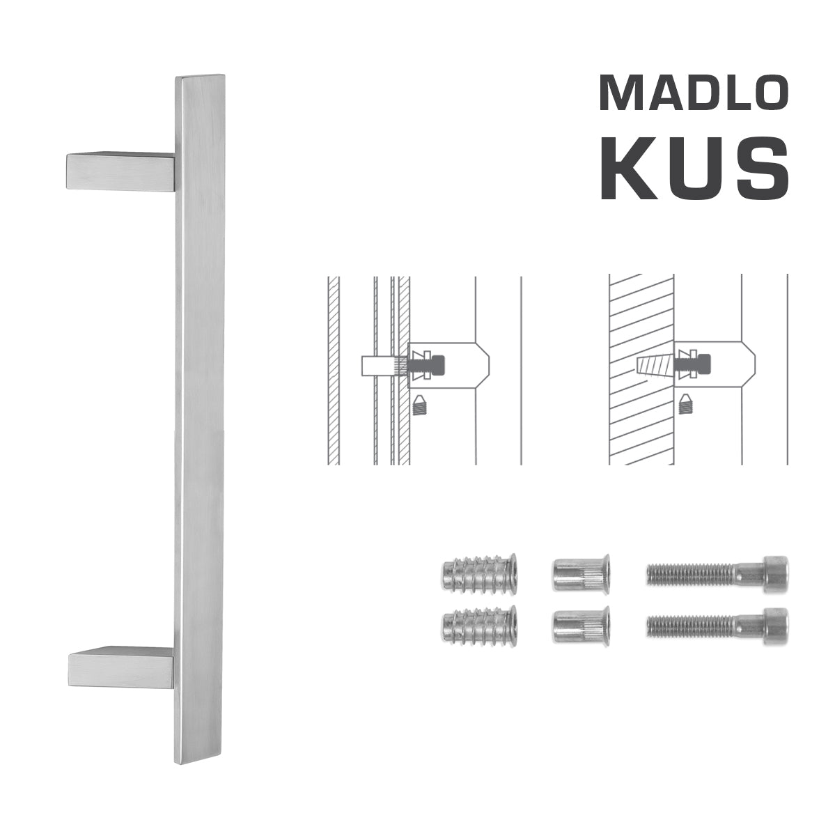 FT - Kód rukojeti K41Z 40x10 mm SP PCS - Square Off -Set Handles