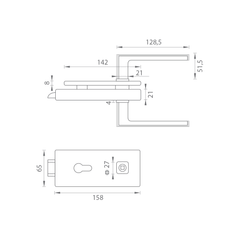 MP - Unikátní R8 - Raflesia rukojeť skleněný zámek - PZ - zámky pro skleněné dveře