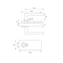 MP - Unikátní R8 - Glass Lock s rukojetí hosta - bez otevření předního - zámky pro skleněné dveře
