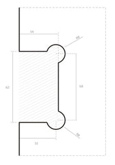 JNF - Držák skla IN.05.305 - Kování pro posuvné skleněné dveře