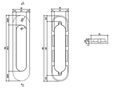 AT - SHELL - 7040 - Shells and Handles pro posuvné dřevěné dveře