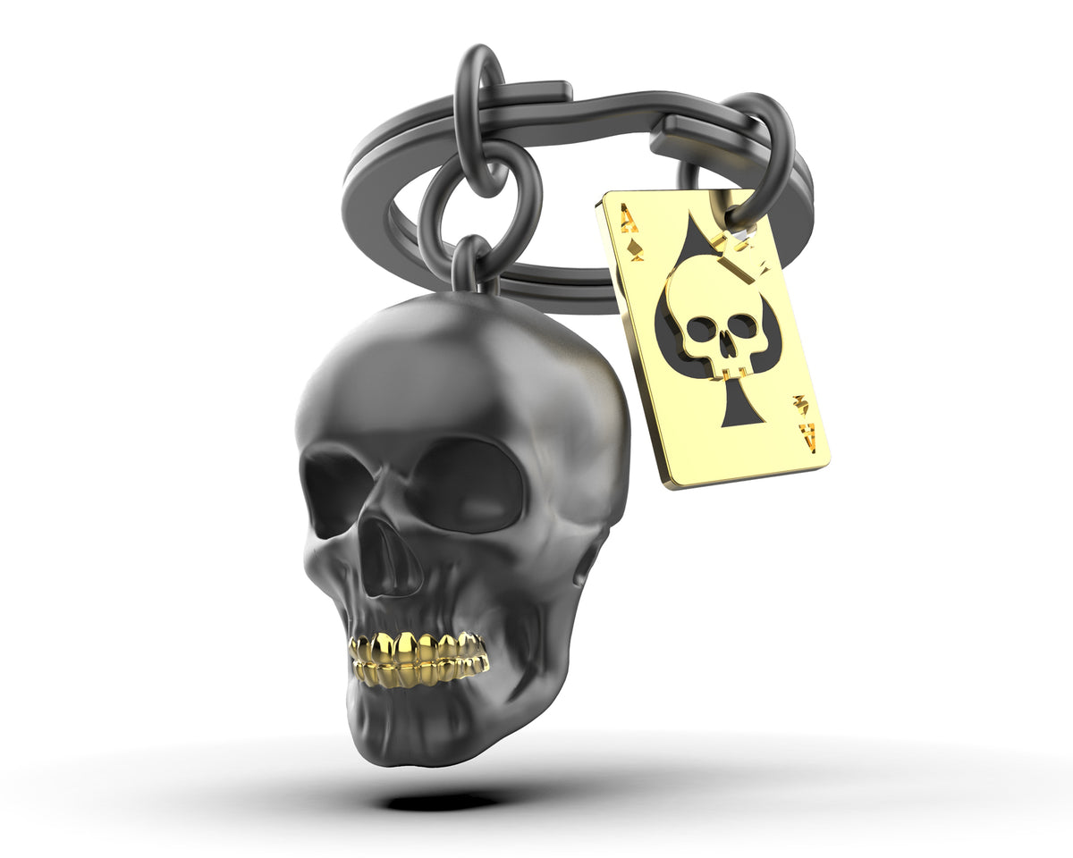MTM - Key Fob - Black Skull - Klíčové prsteny