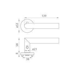 GK - LUCIA PROFESSIONAL - R - S2L se zamykáním - Rukojeti na kulatých rozetách