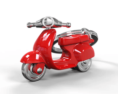 MTM - klíč klíče - Moped Red - Klíčové prsteny