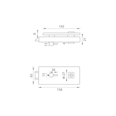 MP - Unikátní R8 - zámek na skleněných dveřích - WC - zámky pro skleněné dveře