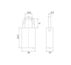DORMAKABA DK - Penta Cross Us PADLOCK - STRIRRUP 25 VHS 90 - Security visanky