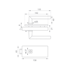 MP - Unikátní R8 - Glass Lock s favoritní rukojetí - bez předního otevření - zámky pro skleněné dveře