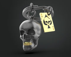 MTM - Key Fob - Black Skull - Klíčové prsteny