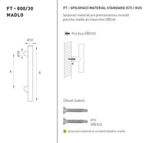 FT - Kód rukojeti k00 ã ‹å“ 30 mm ST PC dveře