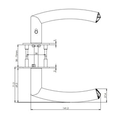 GK - Jette Crystal Piatta S - R - S2L s uzamčením - držadla na kulatých rozemelech
