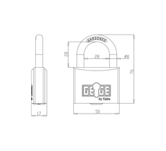 DORMAKABA DK - AP1000 S visací zámek - třmen 28 VHZ 50 - Stavební visací zámky