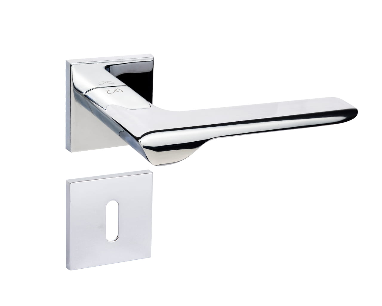 Linea SLIM chromové KLÍN S 700 - dveřní kování s čtvercovou rozetou