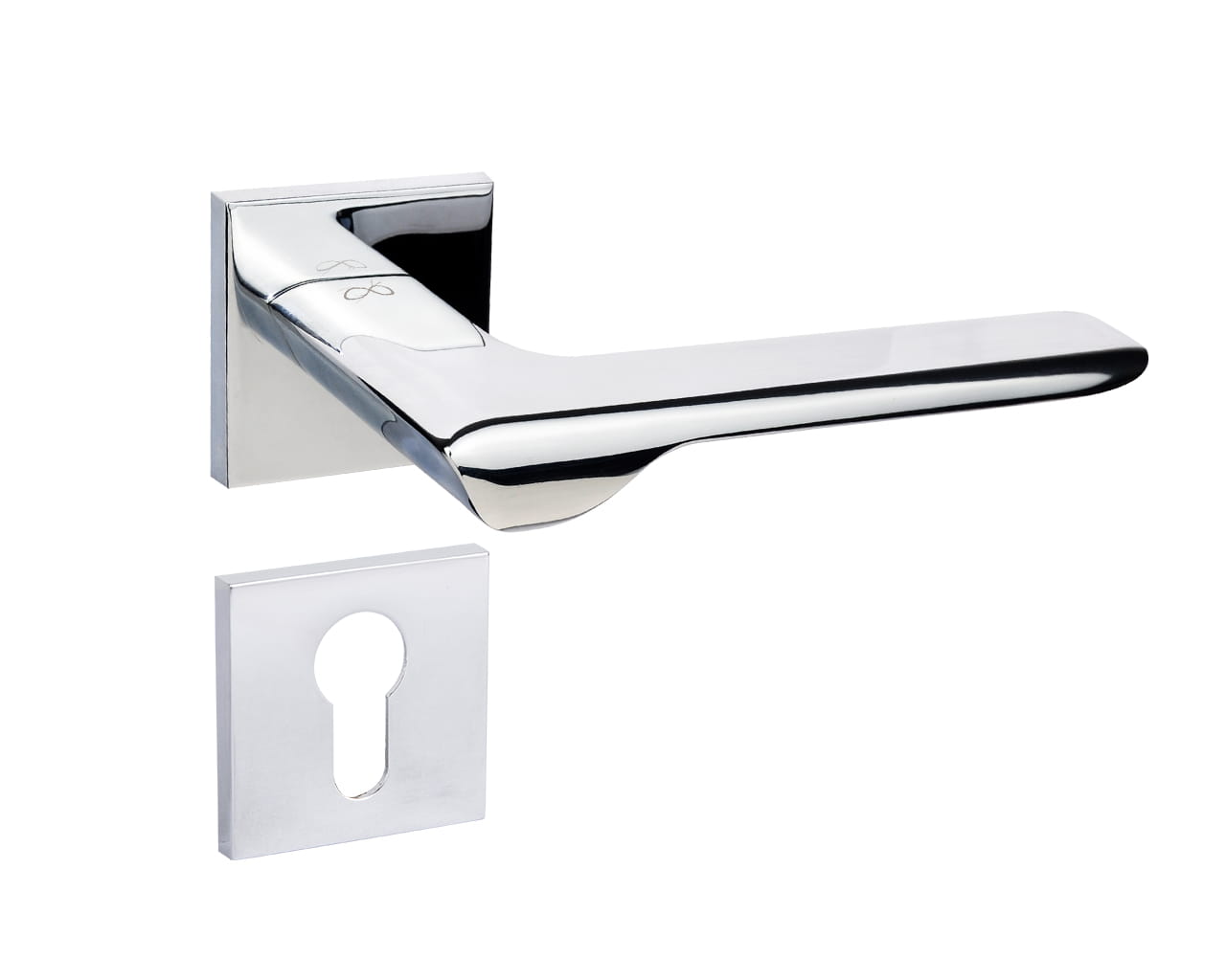 Linea SLIM chromové KLÍN S 700 - dveřní kování s čtvercovou rozetou