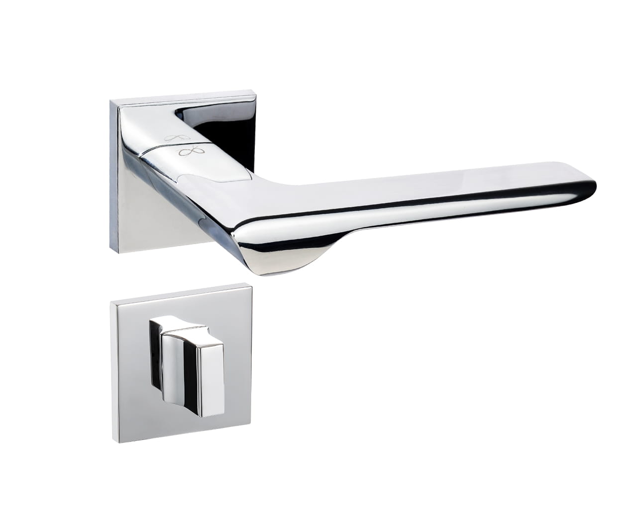 Linea SLIM chromové KLÍN S 700 - dveřní kování s čtvercovou rozetou